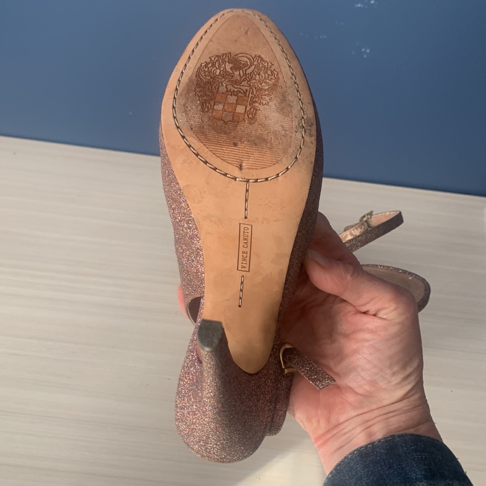 🌺 VINCE CAMUTO ROSE SHIMMER SLINGBACKS - Picture 8 of 8